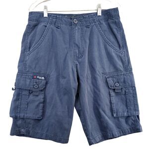 Ecko Unltd Men's Cargo Shorts Blue Sizer 30 100% Cotton Pockets
